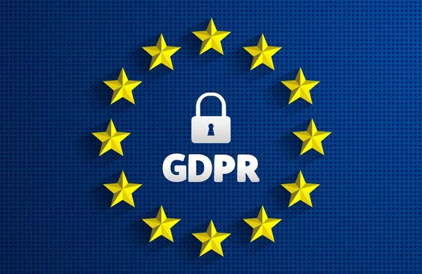 Gdpr 一般数据保护条例 欧盟旗帜 矢量说明 — 图库矢量图片
