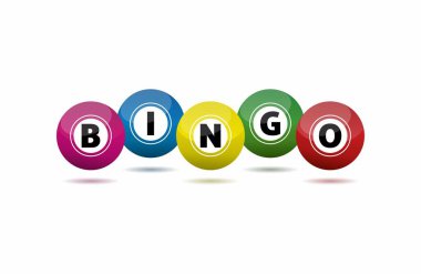 Bingo loto topları ve tombala kartları konsept vektör çizimi