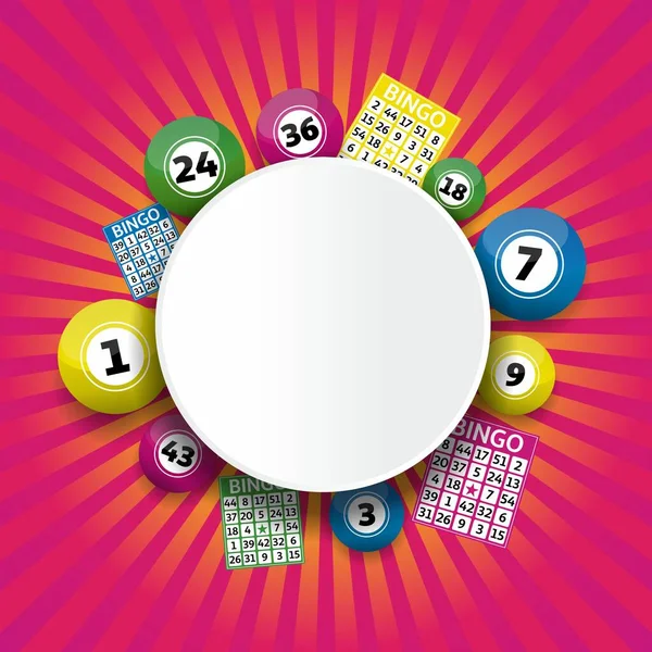 Bingo Loterie Balles Cartes Bingo Concept Vectoriel Illustration — Image vectorielle