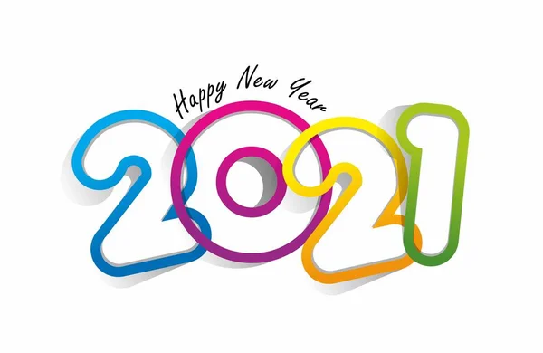 Feliz Año Nuevo 2021 Celebración Diseño Tarjetas Felicitación — Vector de stock
