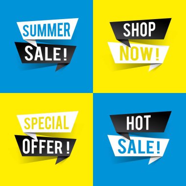 Konuşma baloncuklarıyla ilgili modern tasarım satışı. Satış konsepti. Vektör illüstrasyonu