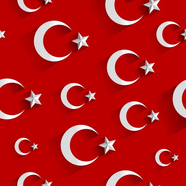 Tyrkisk Flag Mønster Moderne Flag Tyrkiet Rød Baggrund Vektor Illustration – Stock-vektor