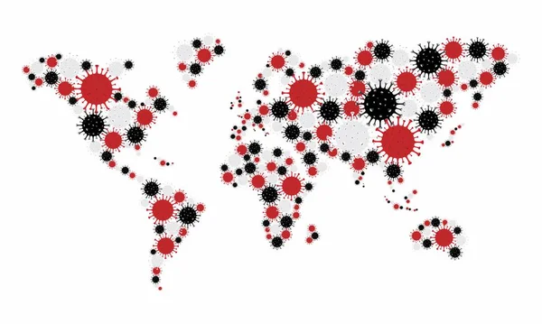 Nuevo Coronavirus Covid Mapa Del Mundo Concepto Diseño Vectorial Ilustración — Archivo Imágenes Vectoriales