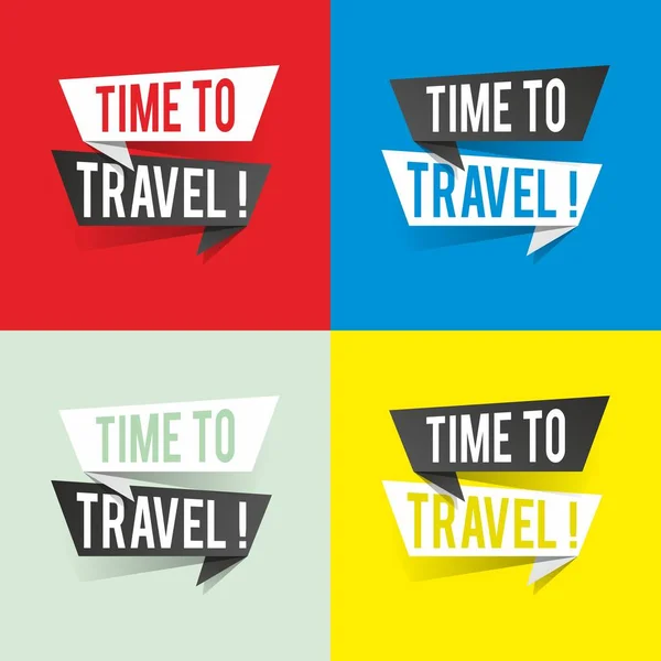 Modern Design Time Travel Text Speech Bubbles Concept Vector Illustration — Stock Vector