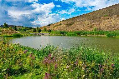 Parc des les Gölü manzarası, Henin Beaumont, Hauts de France, Fransa