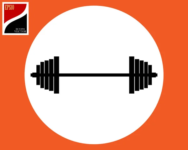 Tyngdlyftning Bar Vit Cirkel Och Orange Fyrkantig — Stock vektor