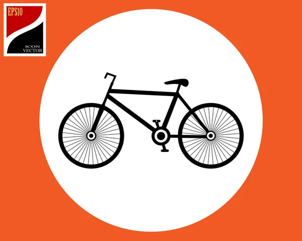 Icona Della Bici Strada Cerchio Bianco Quadrato Arancione — Vettoriale Stock