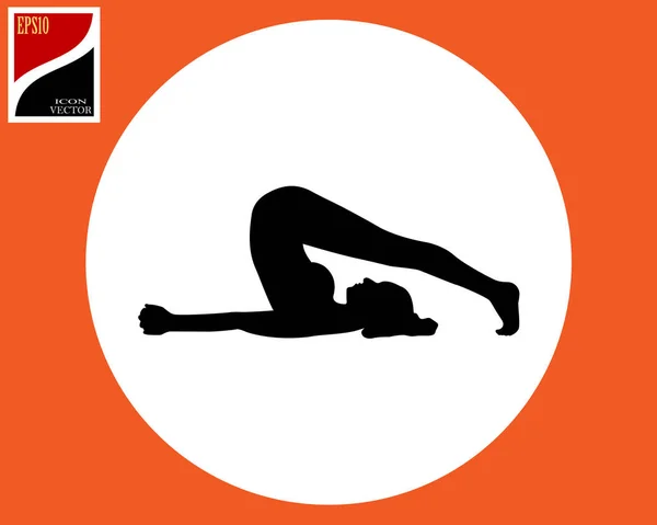 Yoga Vector Clipart Ejercicio Círculo Cuadrado Naranja — Archivo Imágenes Vectoriales