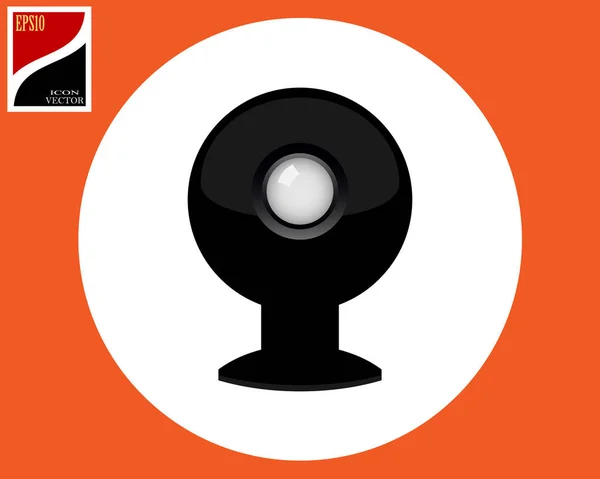 Веб Камера Черная Кругу Знаком — стоковый вектор