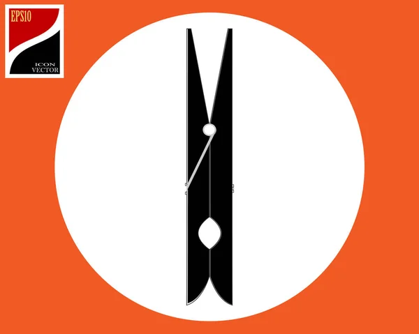 Clothespin Pro Upevnění Oblečení Kruhu Znakem Eps10 — Stockový vektor