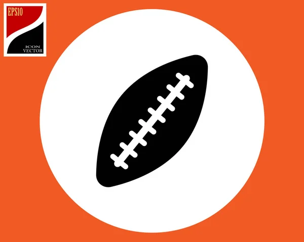 Icono Pelota Para Rugby Jugando Negro — Vector de stock