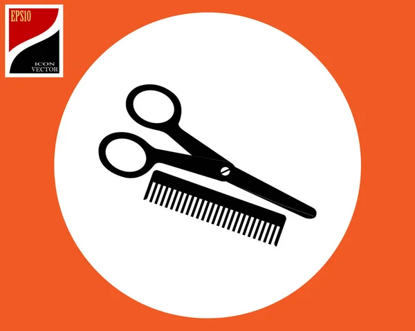 Icon Scissors Combs Cutting Hair — Stock Vector