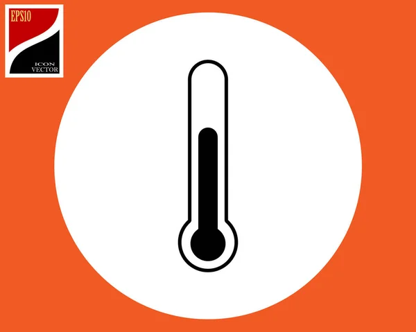 Температура Значка Термометра Черном Круге — стоковый вектор