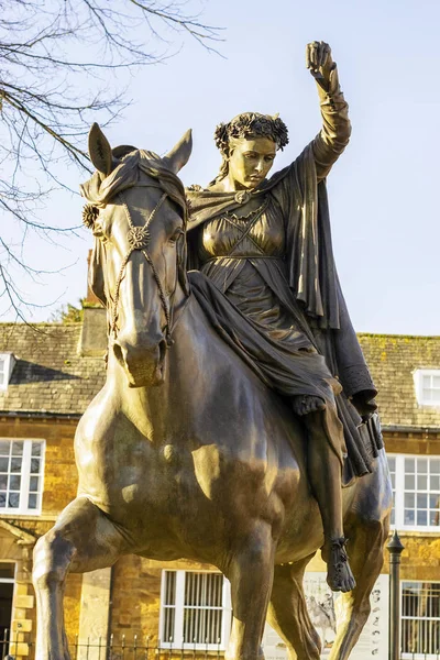 Banbury Oxfordshire England 2018 Feine Dame Auf Einem Weißen Pferd — Stockfoto