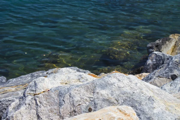 Scogliere Bianche Blu Brillante Del Mar Mediterraneo Riposo Sul Mar — Foto Stock
