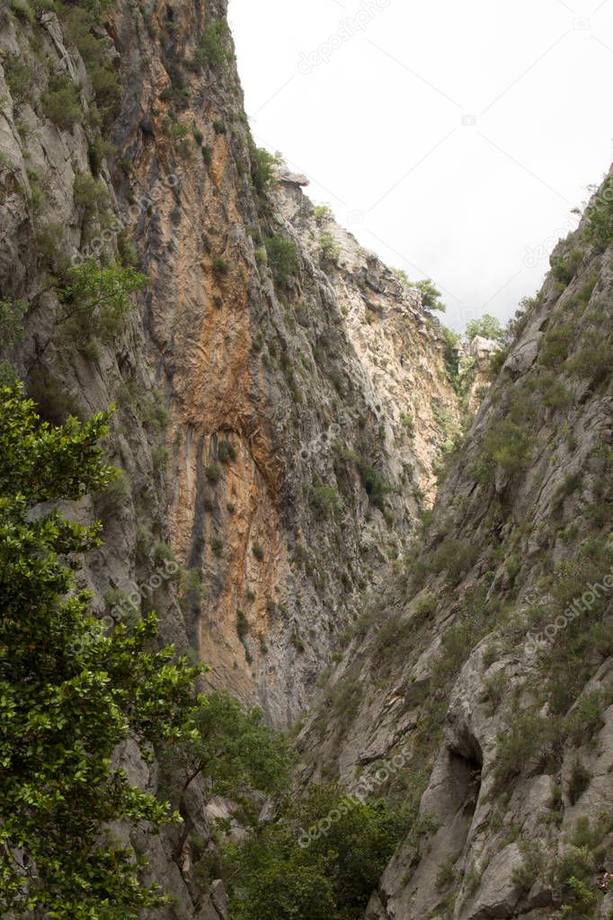 canyon and waterfalls in the mountains of Alanya, Turkey, Sapadere. A beautiful journey in th