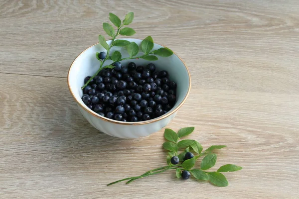 Blueberry Ceramic Bowl Isolated White Fresh Blueberry Closeup Healthy Diet — Stock Photo, Image