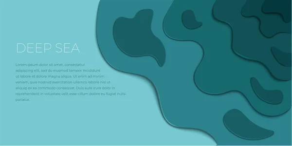 Papercut Akuamarin çoklu katmanlar 3d renk doku vektör arka plan. Soyut topografya konsept tasarım veya deniz Gösterim amacıyla Web sitesi şablonu 
