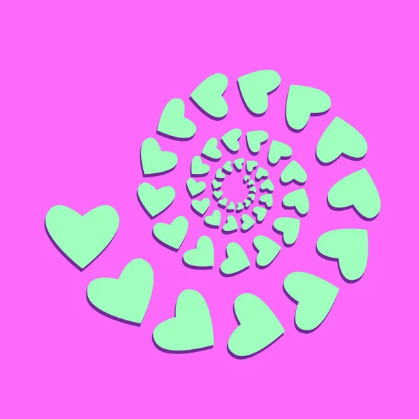 Nane kalpler sarmal helix pembe mor zemin üzerine Neon asit renkli kartıyla