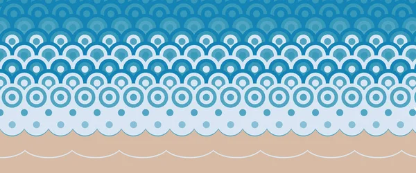 Deniz geometrik desen deniz kıyısı vektör çizim şablonu sembolik görüntü 