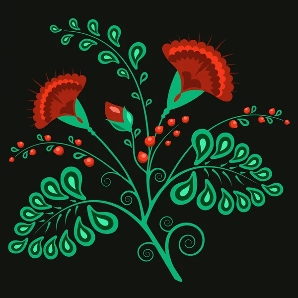 Rus çiçek desenli vektör çizim Peygamber gökyüzü masmavi zemin üzerinde mavi