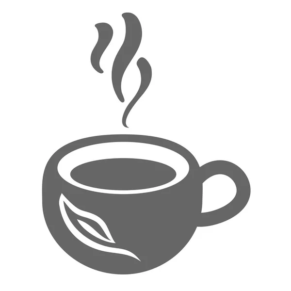 Taza Logotipo Icono Vector Ilustración Taza Grande Redonda Oscura Con — Archivo Imágenes Vectoriales