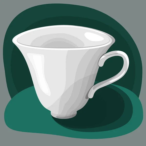 yeşil renkli vektör çizim üzerinde beyaz düz Kupası