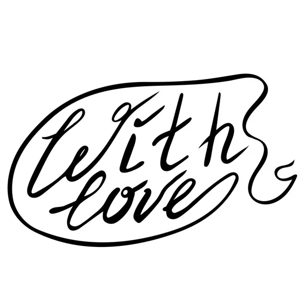 aşk ile el çizilmiş yazı işareti. Beyaz arka planda siyah