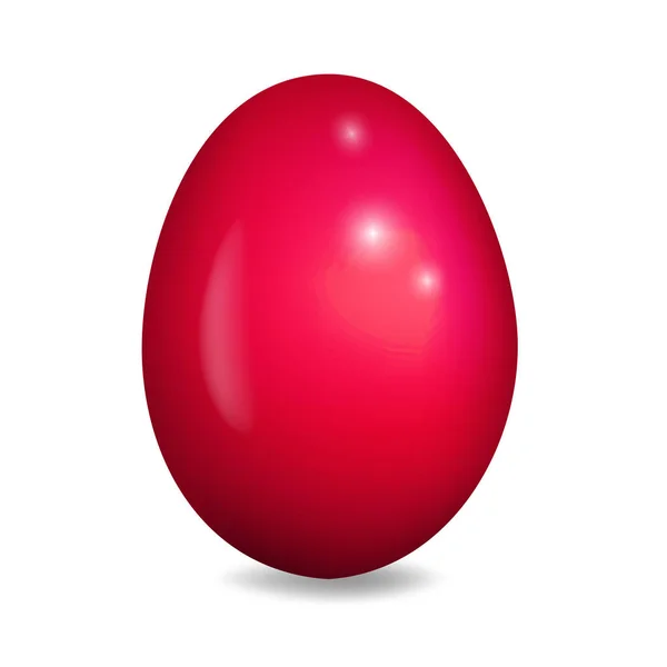 Пасхальное Яйцо Векторная Иллюстрация Глянцевое Красное Яйцо — стоковый вектор