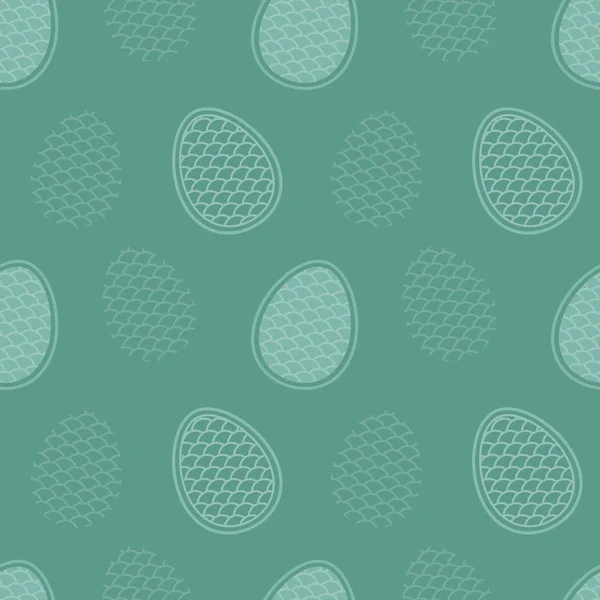 Dikişsiz desen tüm baskı vektör Paskalya yumurtaları süslenmiş. Swatch dahil. Bahar Kırtasiye, tatil paketleme, ambalaj kağıdı için turkuaz arka plan üzerinde retro tarzı tekrarlayan desen