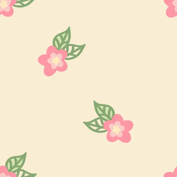 Dikişsiz desen çiçek pastel çiçek vektör illüstrasyon. Sarı arka planda sonsuz kiremit doodle stili.