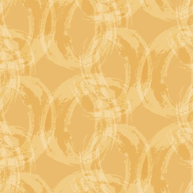 El fırçası yaymalar tarafından çizilmiş beyaz halkalar ile sarı dikişsiz desen. Vektör sonsuz fayans illüstrasyon.