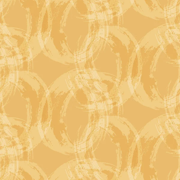 El fırçası yaymalar tarafından çizilmiş beyaz halkalar ile sarı dikişsiz desen. Vektör sonsuz fayans illüstrasyon.