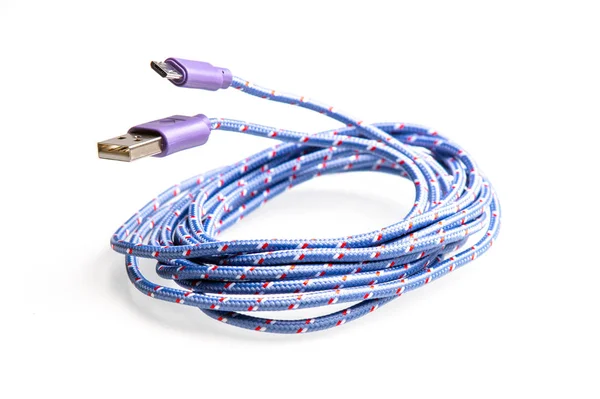 Arco USB cavo blu per imballaggio e decorazione — Foto Stock