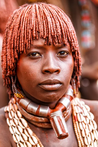 Turmi Omo River Valley Ethiopia December 2010 Portrait Hamar Lady — Stock Photo, Image