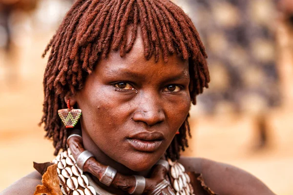 Turmi Omo River Valley Ethiopia December 2010 Portrait Hamar Lady — Stock Photo, Image