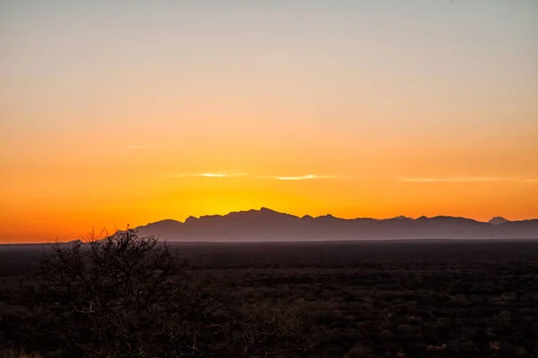Закат Солнца Время Грозы Частном Заповеднике Эринди Намибии — стоковое фото