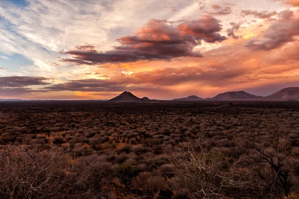 Sundowner Ketika Badai Besar Datang Erindi Private Game Reserve Namibia — Stok Foto