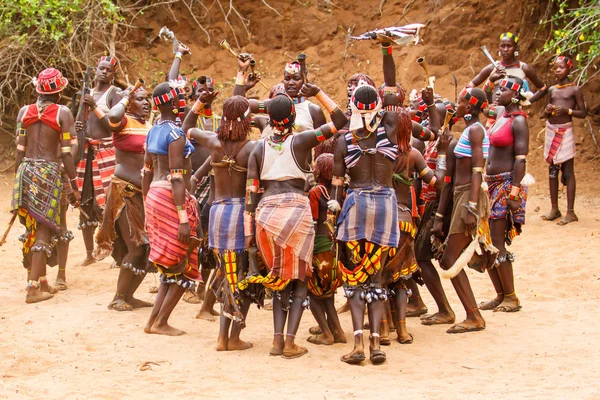 Turmi Omo River Valley Etiópia Dezembro 2010 Hamar Ladies Village — Fotografia de Stock