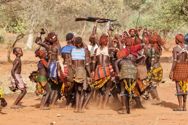 Turmi Omo River Valley Etiópia Dezembro 2010 Hamar Ladies Village — Fotografia de Stock