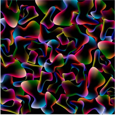 Siyah arka plan üzerine rastgele neon aydınlatma şekilleri