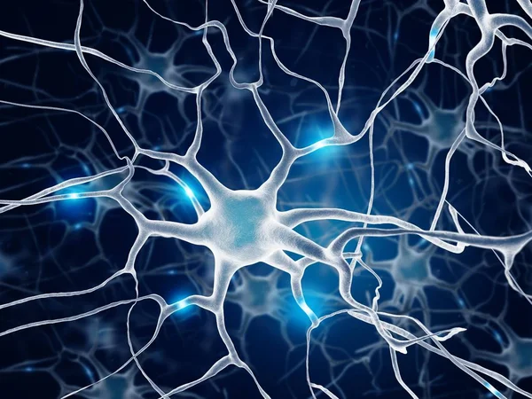 Neurons Brain Blue Color — Stock Photo, Image