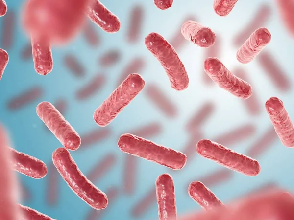 Las Bacterias Acercan Rojo — Foto de Stock