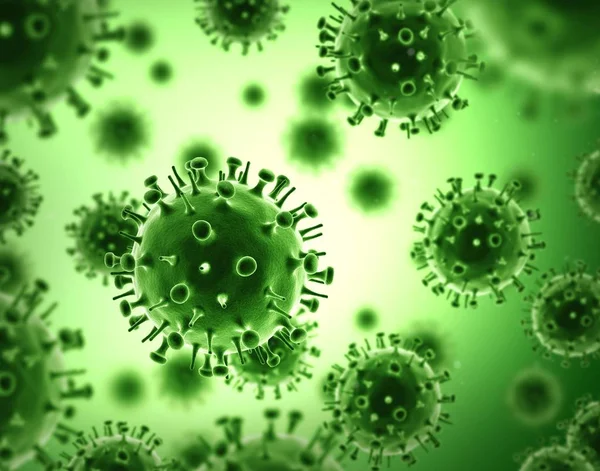 Virus. Illustration. Green color.