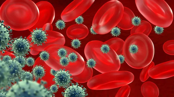 Komórki Krwi Wirus — Zdjęcie stockowe
