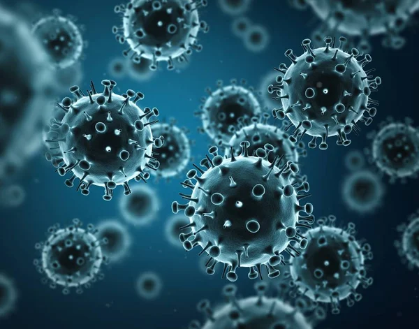 Virus Gripe H1N1 Azul —  Fotos de Stock