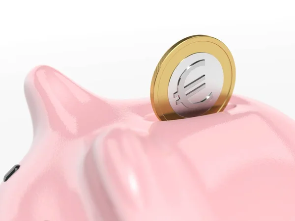 Piggy Bank White Background Savings Euro — Stock Photo, Image