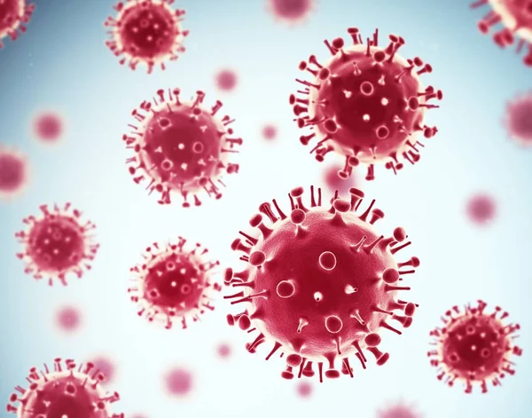 Ιός Απομονωθεί Μπλε Φόντο Απεικόνιση H1N1 — Φωτογραφία Αρχείου