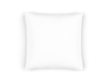 Beyaz arka plan üzerinde izole beyaz kare yastık. Tek nesne.