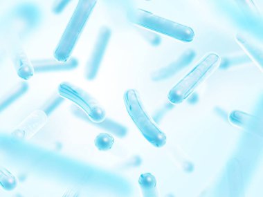 Probiyotik Lactobacillus acidophilus. Mavi renk.